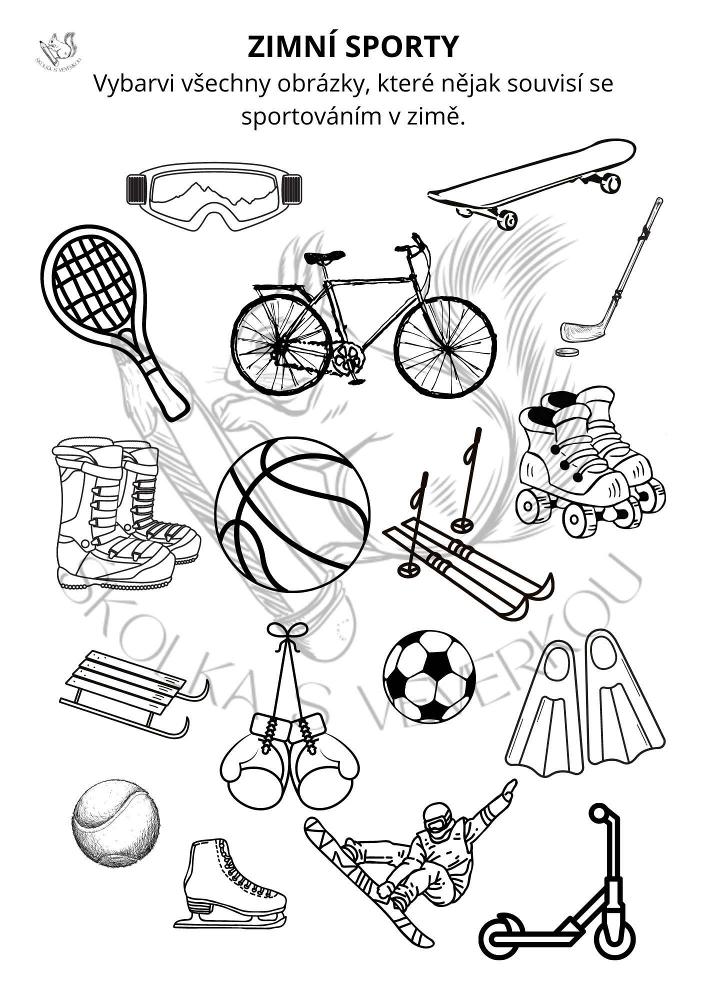 Zima, zimní sporty - pracovní listy a činnosti | Inspirace (nejen) do ...
